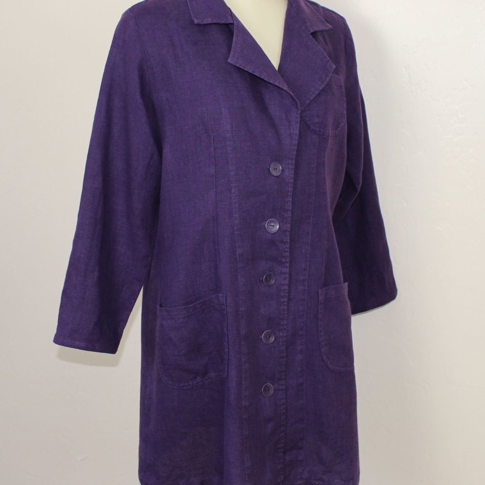 FLAX button front linen jacket/dress - Picture 4 of 7